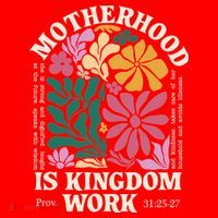 Motherhood Is Kingdom Work Retro Christian Mothers Day Santa Hat thumb 1