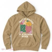 Motherhood Is Kingdom Work Retro Christian Mothers Day Hoodie thumb 0