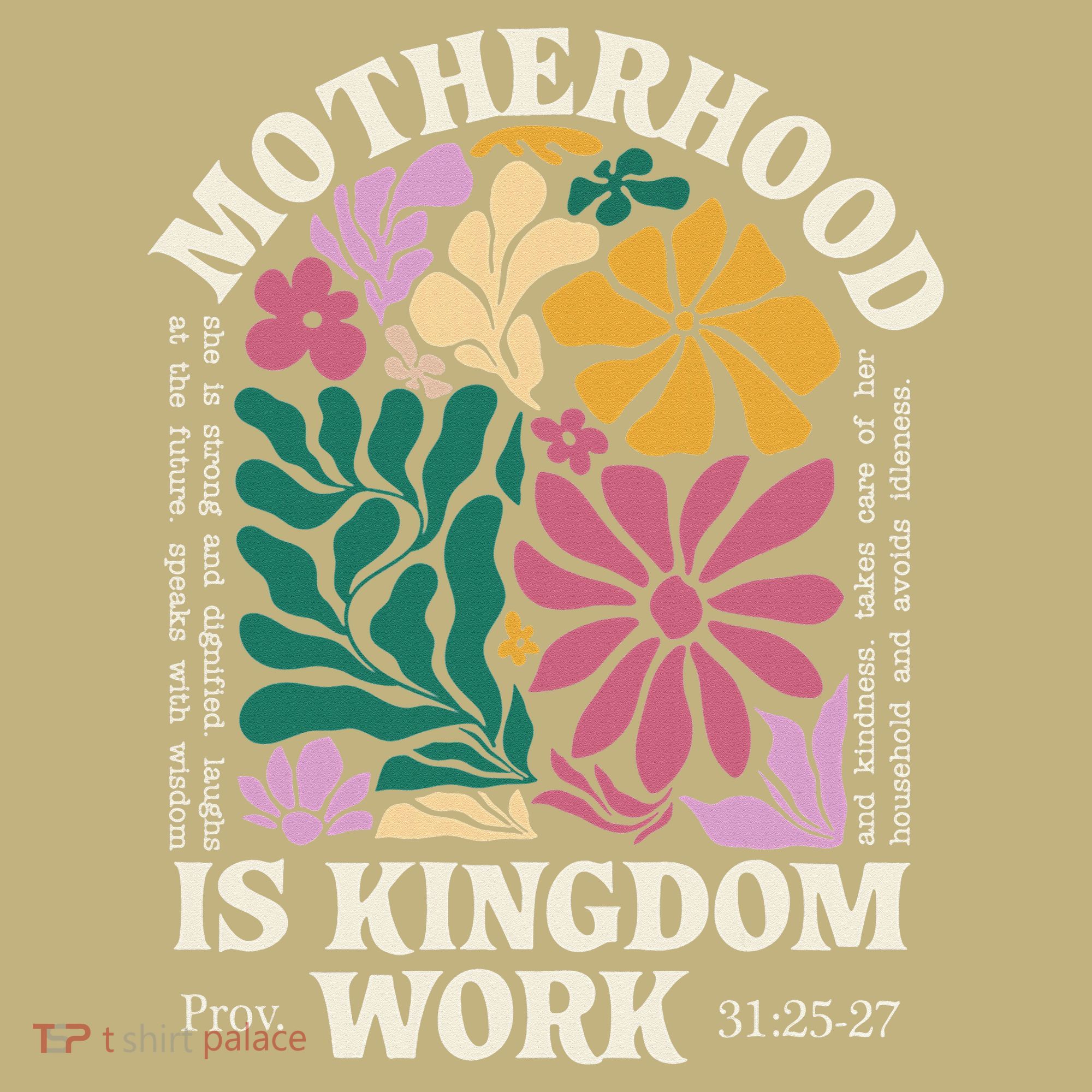 Motherhood Is Kingdom Work Retro Christian Mothers Day Sweatshirt