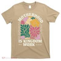 Motherhood Is Kingdom Work Retro Christian Mothers Day T-Shirt thumb 0