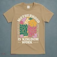 Motherhood Is Kingdom Work Retro Christian Mothers Day T-Shirt thumb 5
