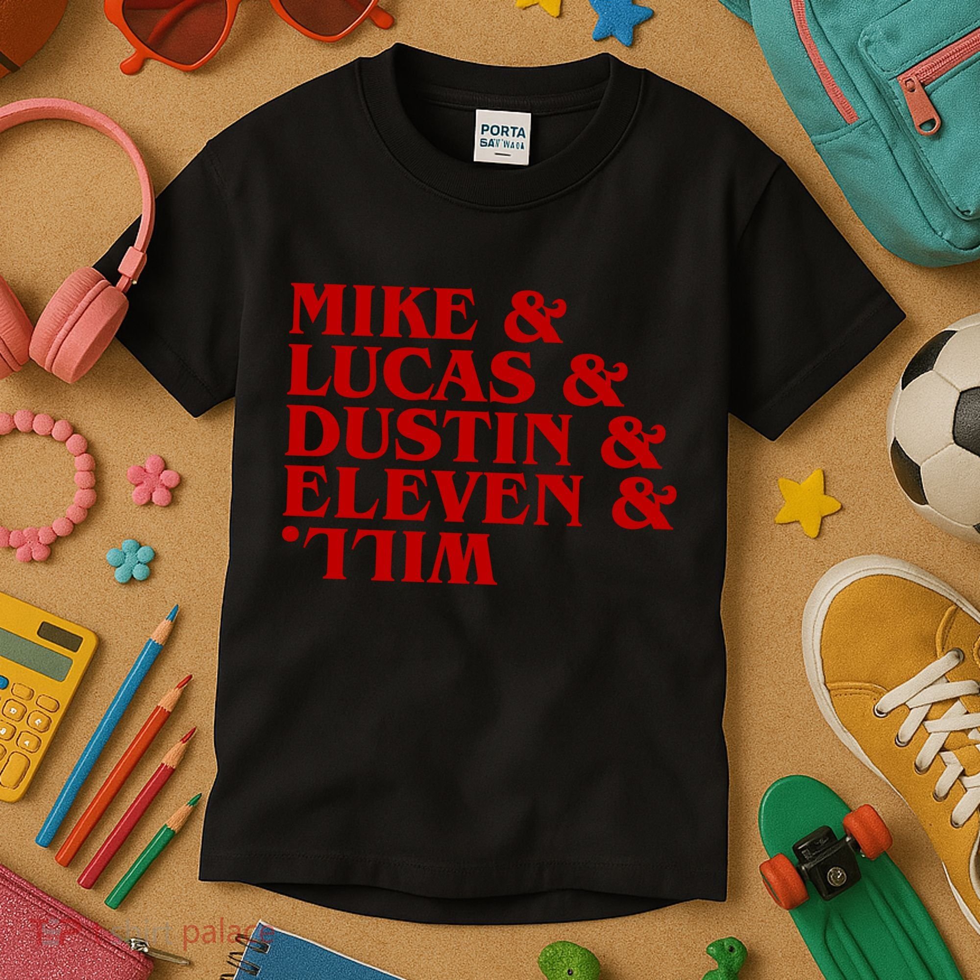 Mike & Lucas & Dustin & Elevin & Will Kids T-Shirt