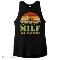 Man I Love Foxes Funny Milf Party Joke For Fox Lover Ladies PosiCharge Tri-Blend Wicking Tank thumb 0