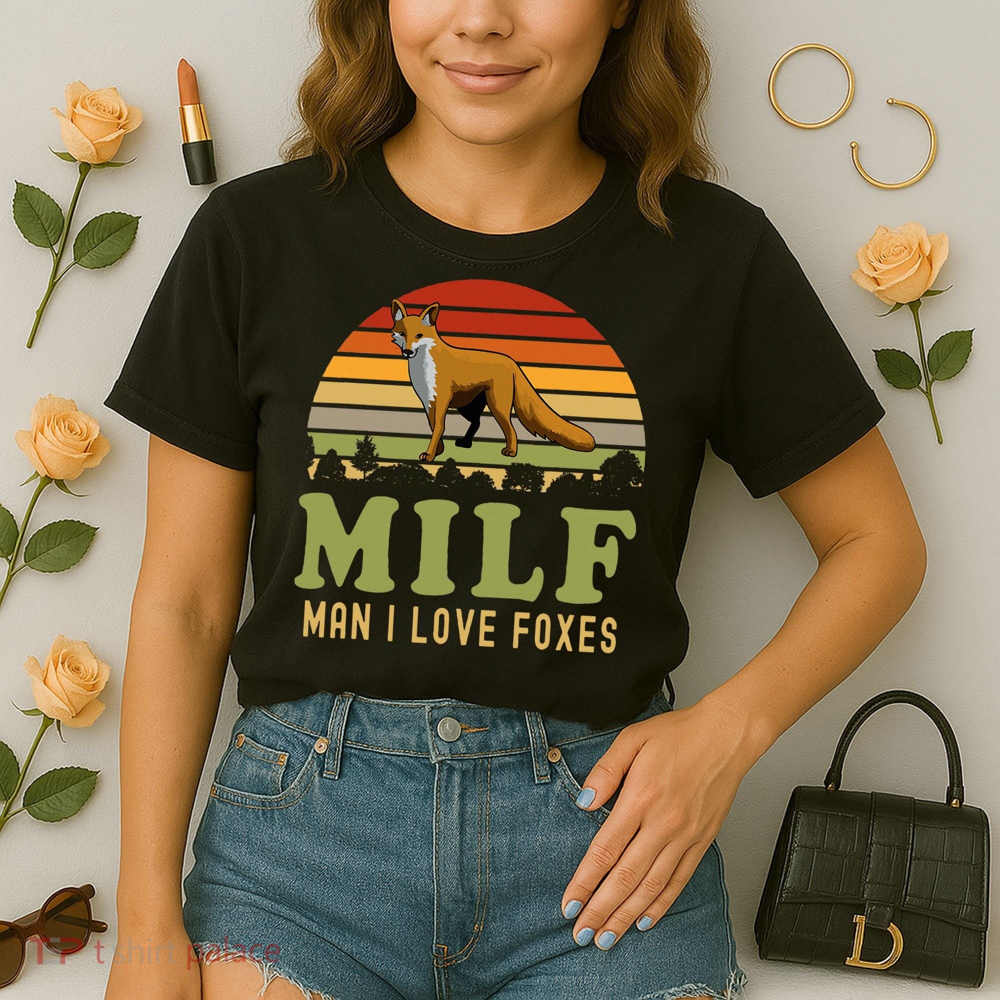 Man I Love Foxes Funny Milf Party Joke For Fox Lover Comfort Colors Boxy T-Shirt