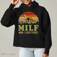 Man I Love Foxes Funny Milf Party Joke For Fox Lover Ladies Heavyweight Boxy Pullover Hoodie thumb 0