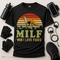 Man I Love Foxes Funny Milf Party Joke For Fox Lover Cooling Performance Crew T-Shirt thumb 3