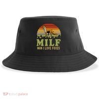 Man I Love Foxes Funny Milf Party Joke For Fox Lover Sustainable Bucket Hat thumb 0