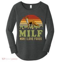 Man I Love Foxes Funny Milf Party Joke For Fox Lover Women's Perfect Tri Tunic Long Sleeve Shirt thumb 0
