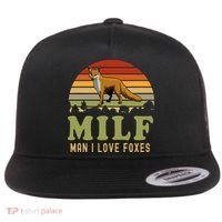 Man I Love Foxes Funny Milf Party Joke For Fox Lover Flat Bill Trucker Hat thumb 0
