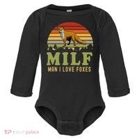 Man I Love Foxes Funny Milf Party Joke For Fox Lover Baby Long Sleeve Bodysuit thumb 0
