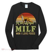 Man I Love Foxes Funny Milf Party Joke For Fox Lover Tall Long Sleeve Shirt thumb 0