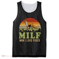 Man I Love Foxes Funny Milf Party Joke For Fox Lover Mesh Reversible Basketball Jersey Tank thumb 0
