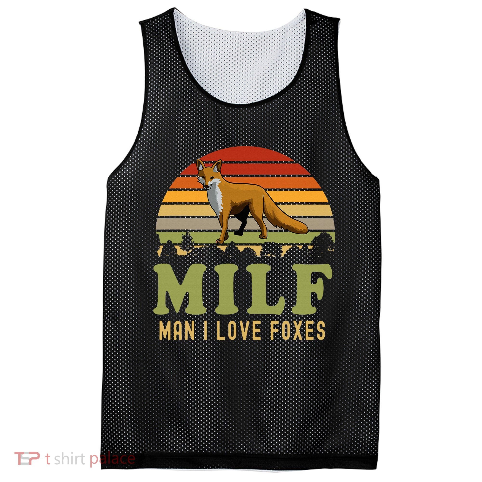Man I Love Foxes Funny Milf Party Joke For Fox Lover Mesh Reversible Basketball Jersey Tank