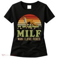 Man I Love Foxes Funny Milf Party Joke For Fox Lover Women's T-Shirt thumb 0