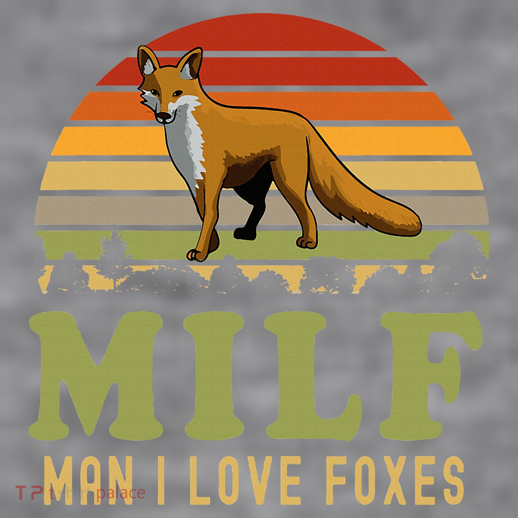Man I Love Foxes Funny Milf Party Joke For Fox Lover Women's Racerback Cropped Tank