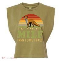 Man I Love Foxes Funny Milf Party Joke For Fox Lover Garment-Dyed Women's Muscle Tee thumb 0