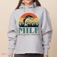 Man I Love Fishing Funny Ladies Heavyweight Boxy Pullover Hoodie thumb 0