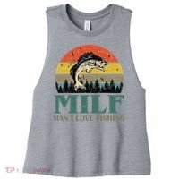 Man I Love Fishing Funny Women's Racerback Cropped Tank thumb 0