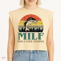 Man I Love Fishing Funny Garment-Dyed Women's Muscle Tee thumb 2