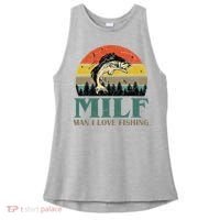 Man I Love Fishing Funny Ladies PosiCharge Tri-Blend Wicking Tank thumb 0