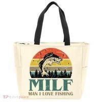 Man I Love Fishing Funny Tote Bag thumb 0