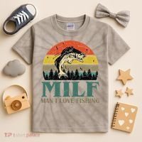 Man I Love Fishing Funny Kids Tie-Dye T-Shirt thumb 2