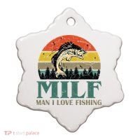 Man I Love Fishing Funny Ceramic Ornament thumb 0