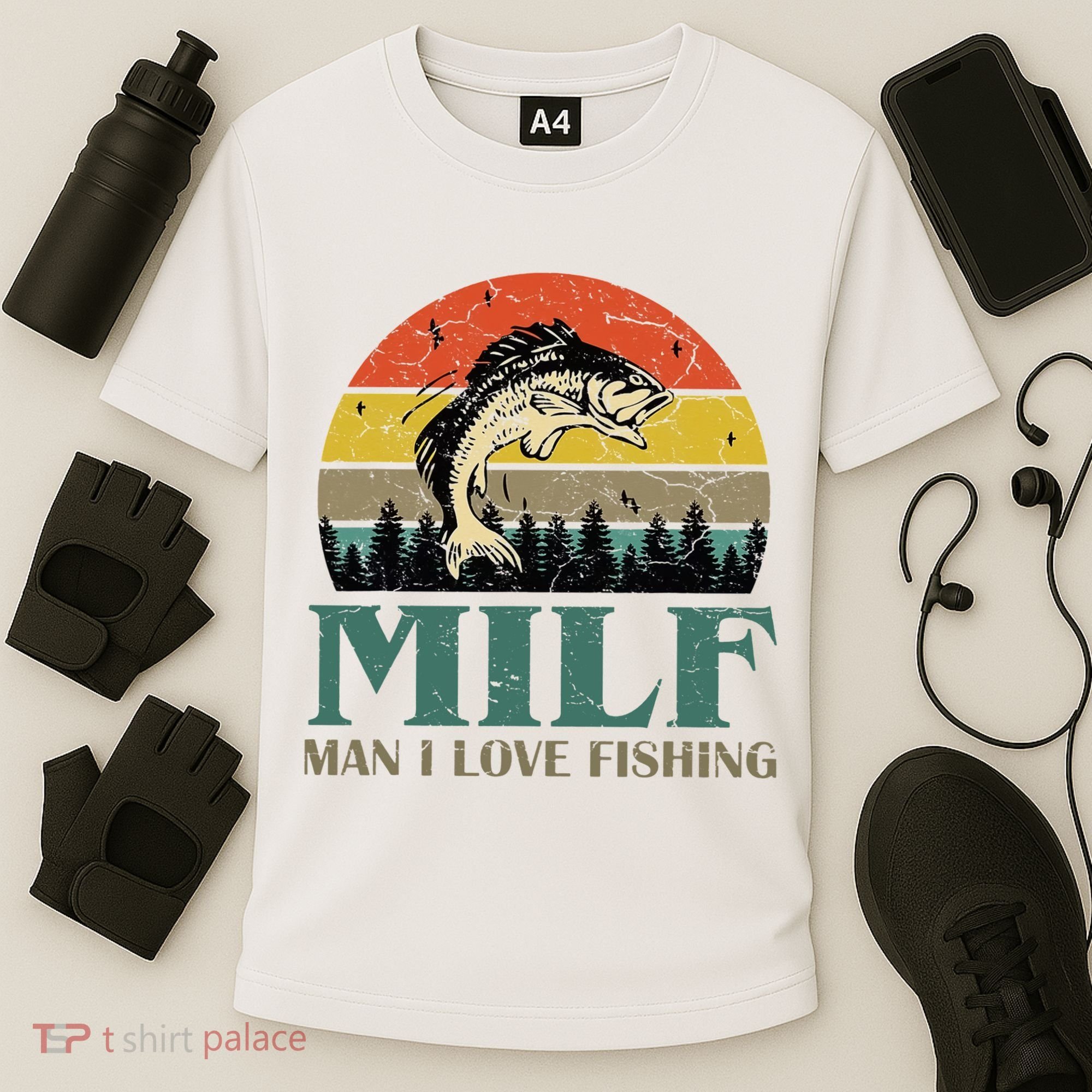 Man I Love Fishing Funny Cooling Performance Crew T-Shirt