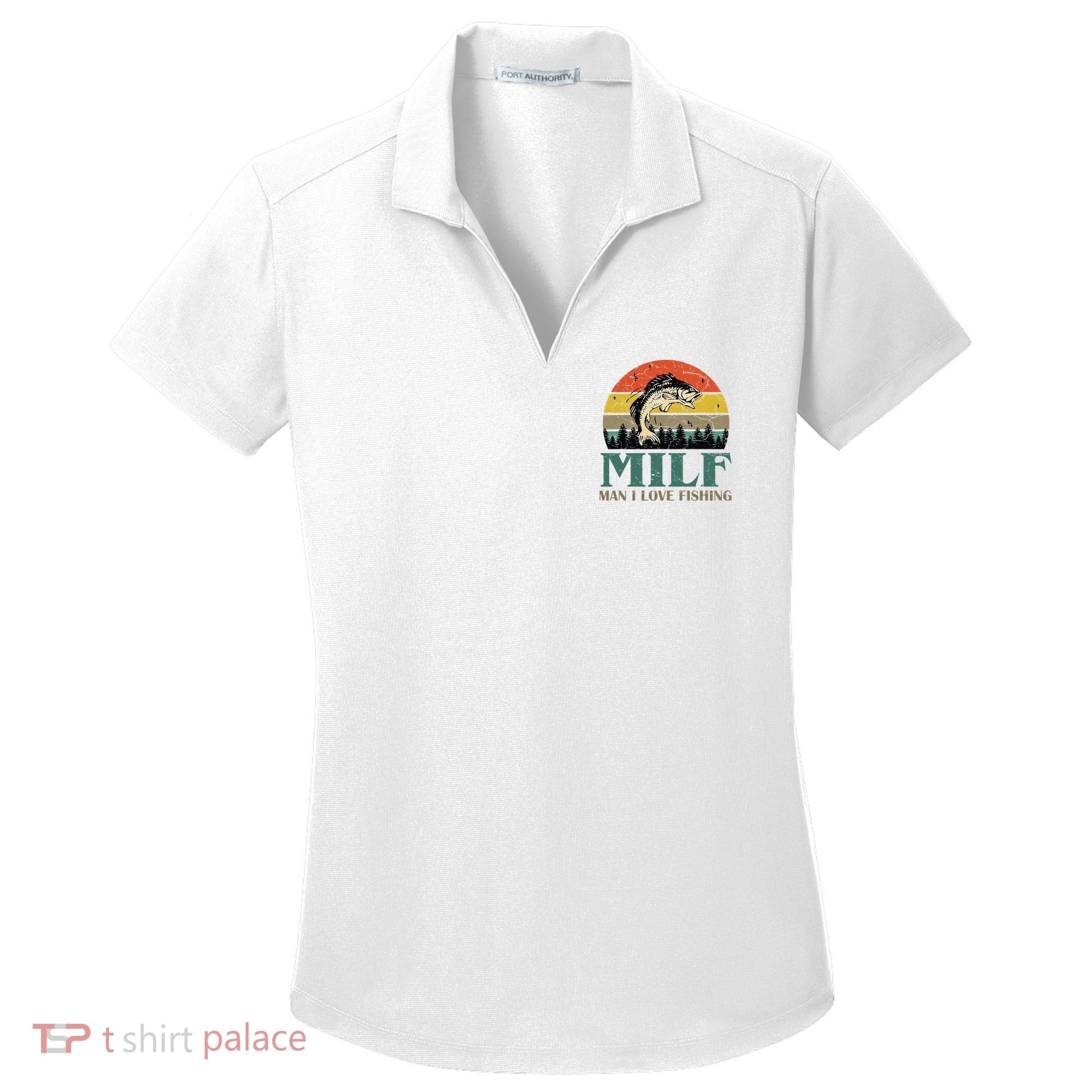 Man I Love Fishing Funny Women's Dry Zone Grid Polo