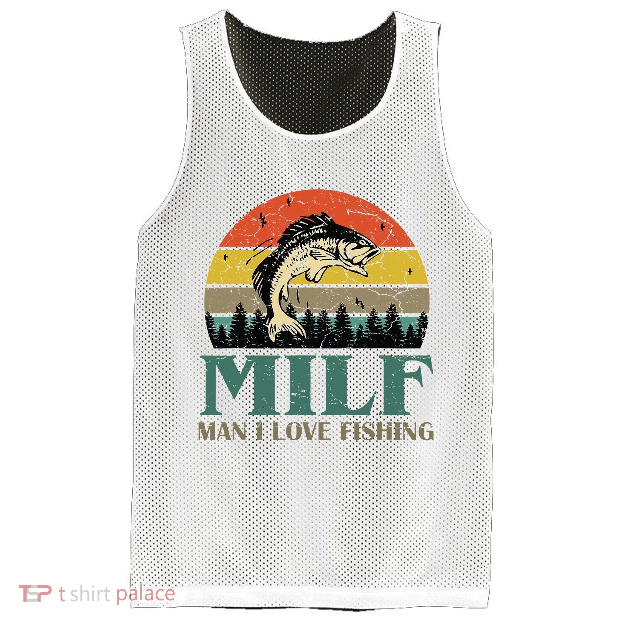 Man I Love Fishing Funny Mesh Reversible Basketball Jersey Tank