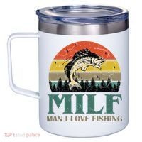 Man I Love Fishing Funny 12oz Stainless Steel Coffee Mug thumb 2