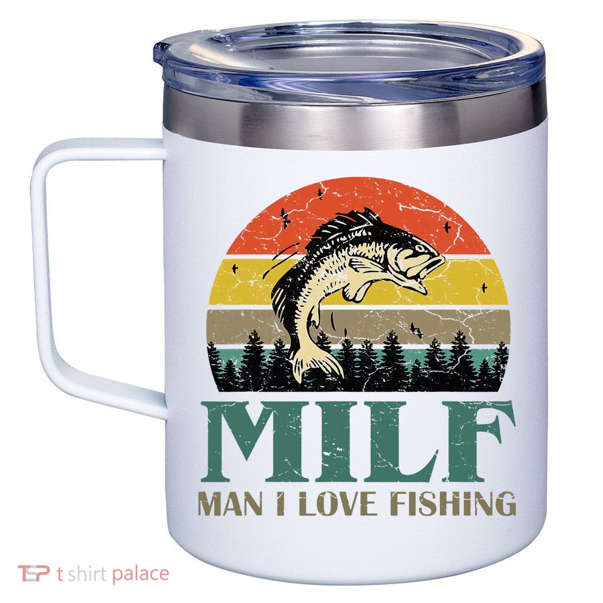 Man I Love Fishing Funny 12oz Stainless Steel Coffee Mug
