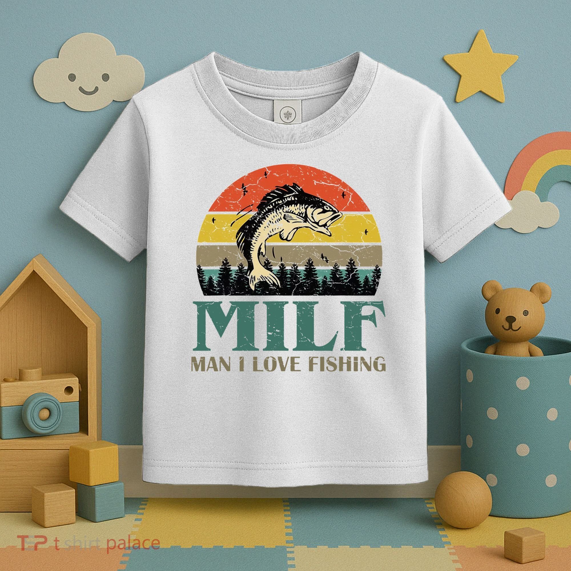 Man I Love Fishing Funny Toddler T-Shirt