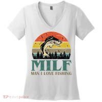 Man I Love Fishing Funny Women's V-Neck T-Shirt thumb 0