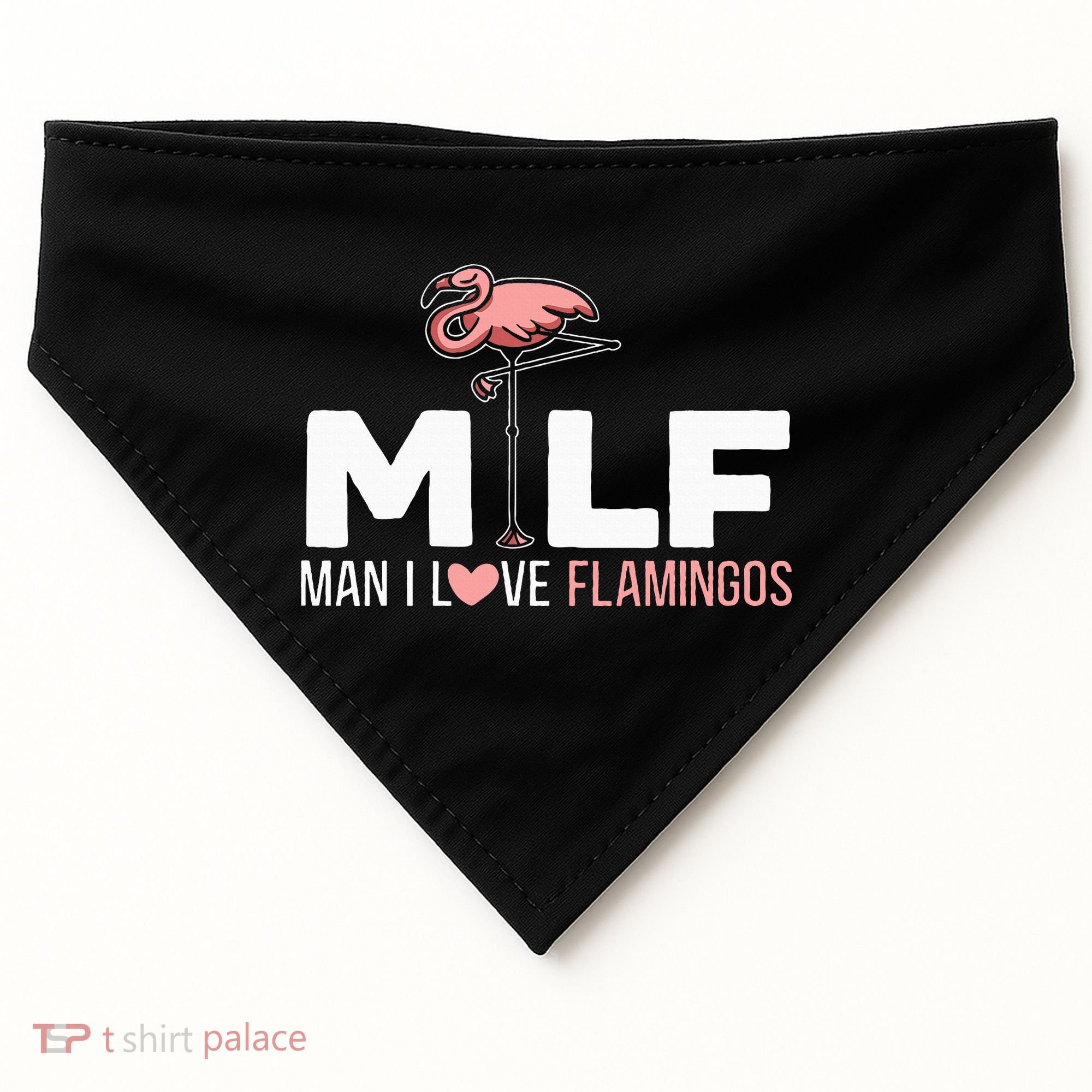 Man I Love Flamingos Bird Lover Summer USA-Made Doggie Bandana