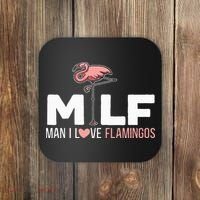 Man I Love Flamingos Bird Lover Summer Coaster thumb 0