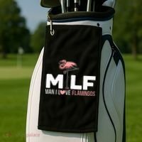 Man I Love Flamingos Bird Lover Summer Golf Towel thumb 2