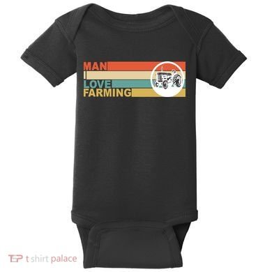 Man I Love Farming Baby Bodysuit