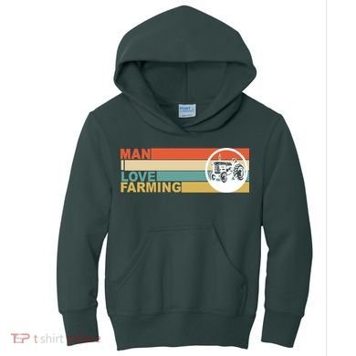 Man I Love Farming Kids Hoodie