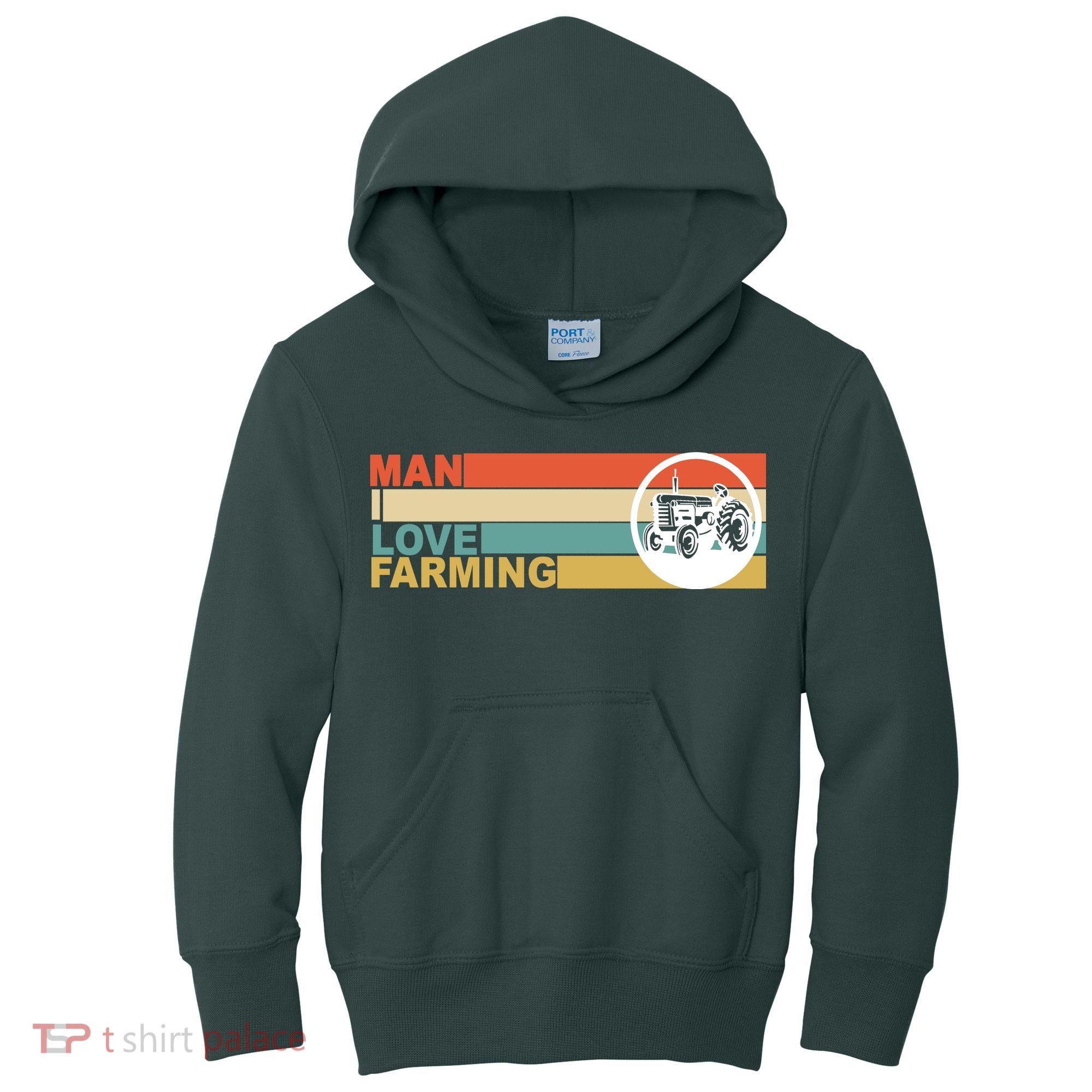 Man I Love Farming Kids Hoodie