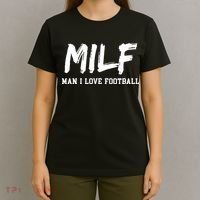 Man I Love Football MILF Funny Football T-Shirt thumb 4