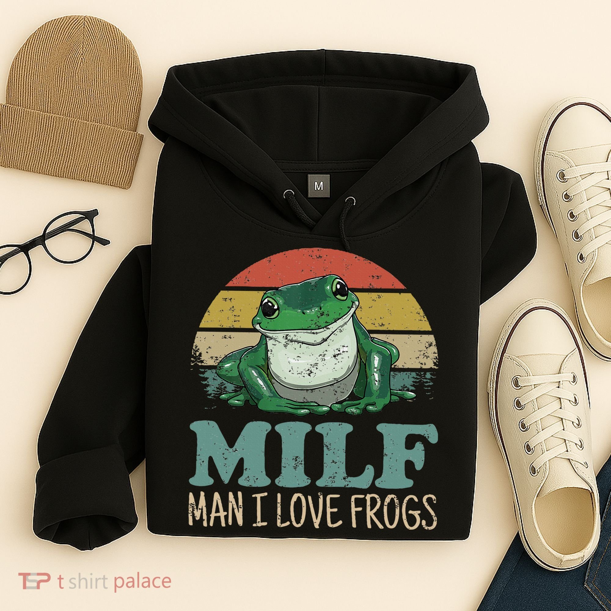 MILFMan I Love Frogs Funny Saying Hoodie