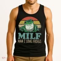 MILFMan I Love Frogs Funny Saying Tank Top thumb 3