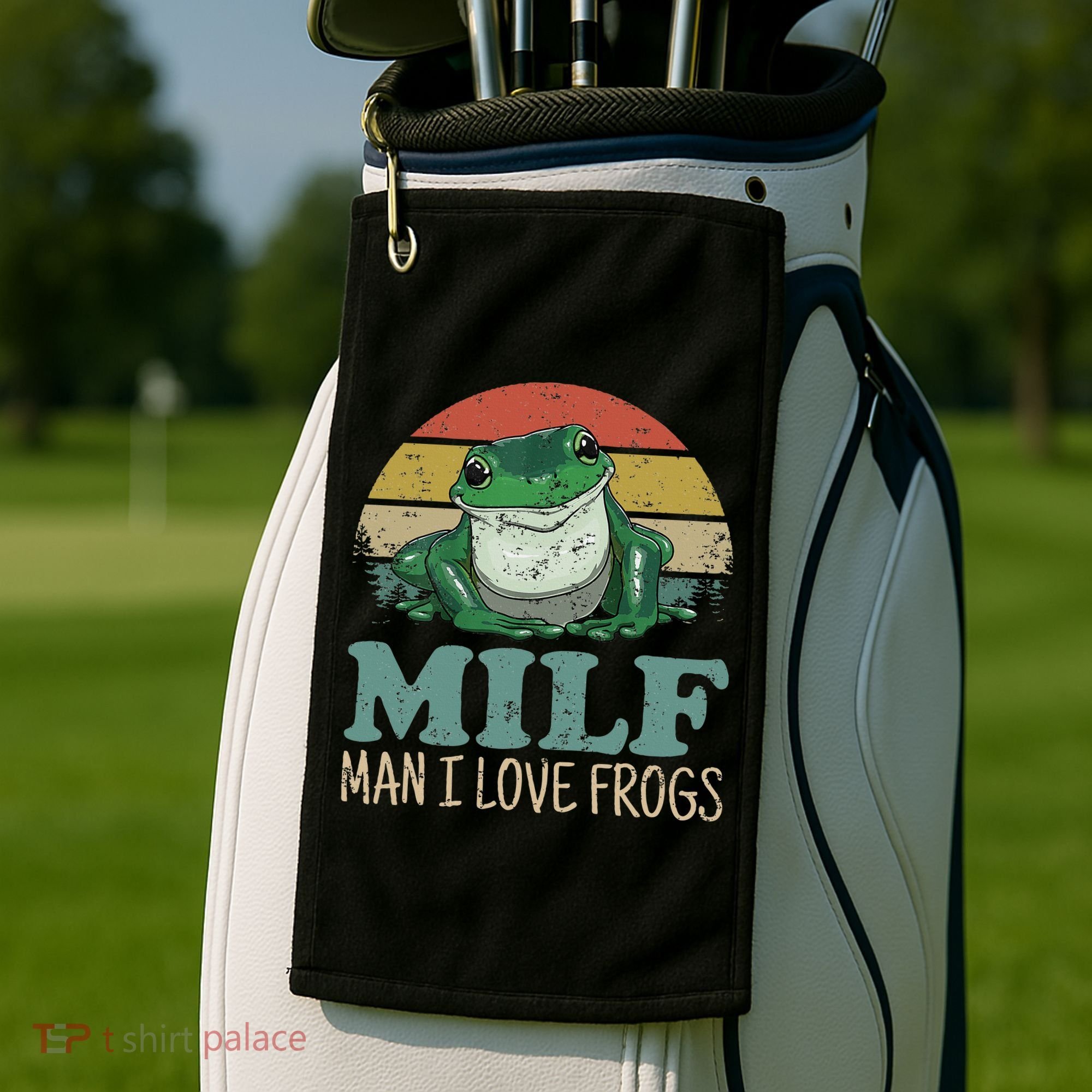 MILFMan I Love Frogs Funny Saying Golf Towel