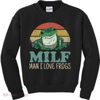 MILFMan I Love Frogs Funny Saying Kids Sweatshirt thumb 0