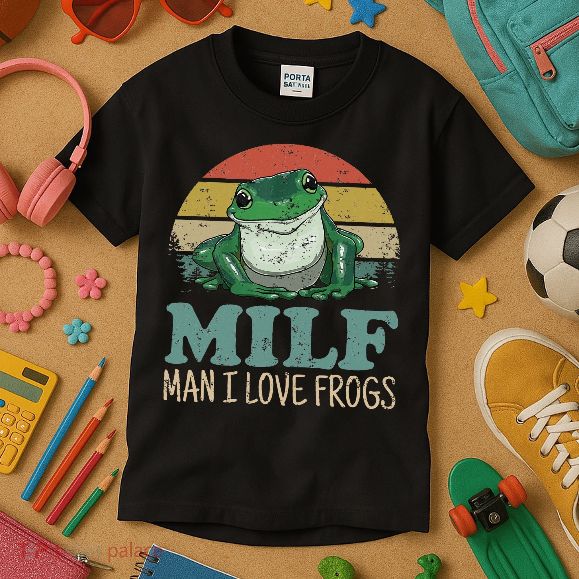 MILFMan I Love Frogs Funny Saying Kids T-Shirt