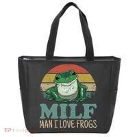 MILFMan I Love Frogs Funny Saying Tote Bag thumb 0
