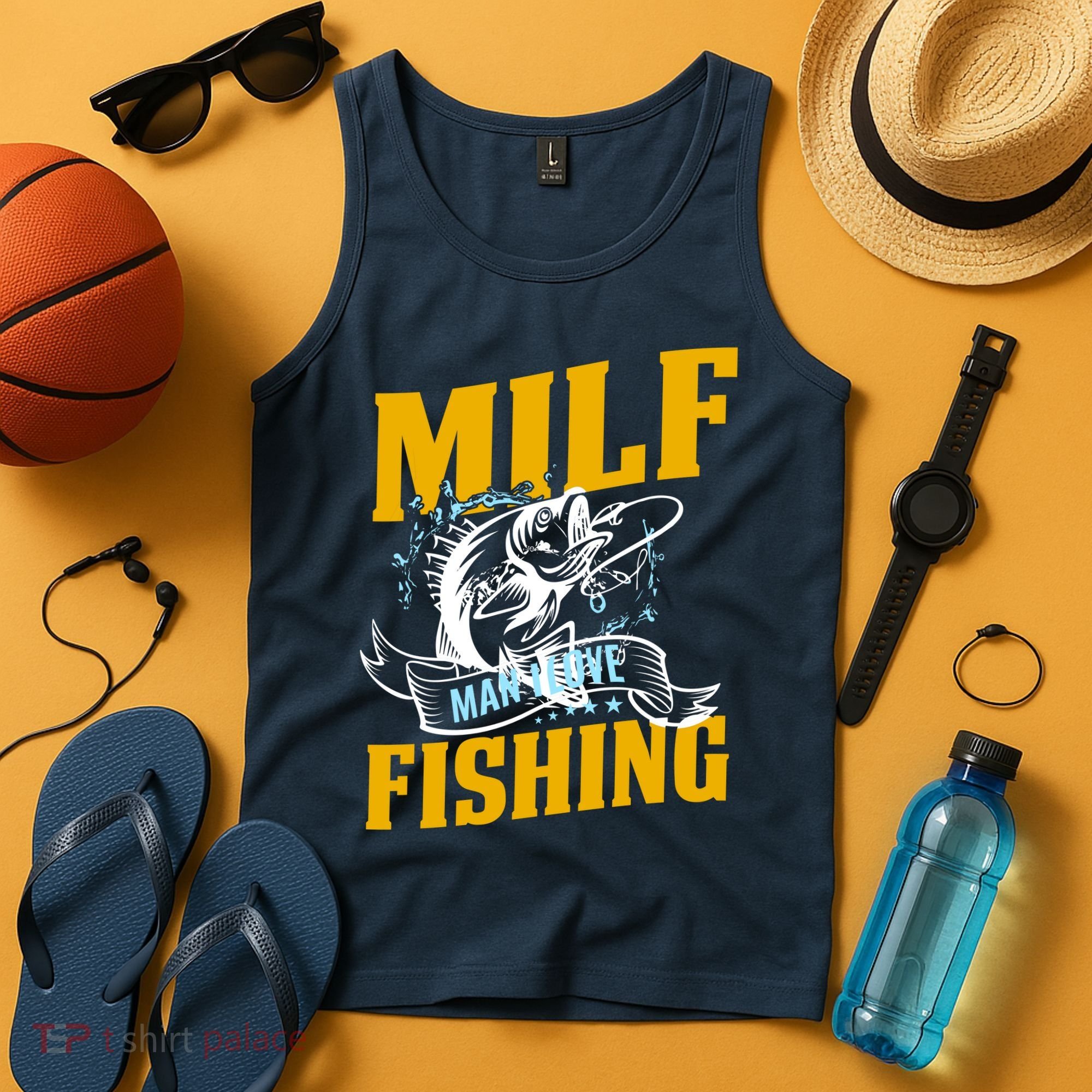 Man I Love Fishing MILF Hook Camping Fish Funny Tank Top