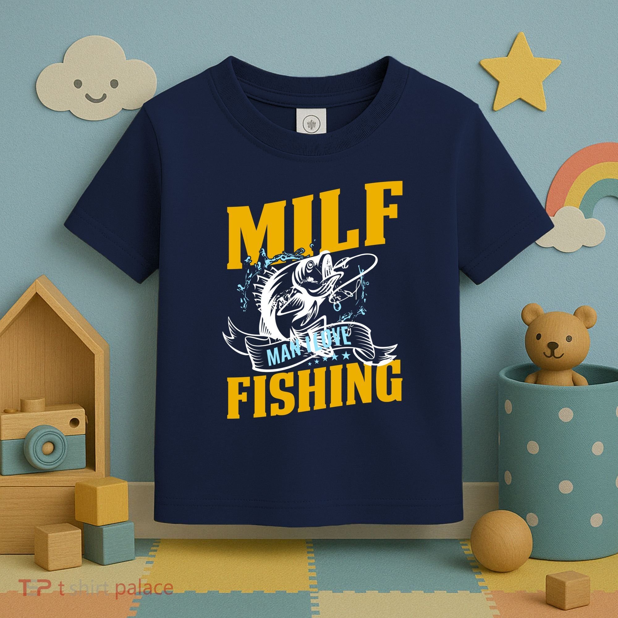 Man I Love Fishing MILF Hook Camping Fish Funny Toddler T-Shirt