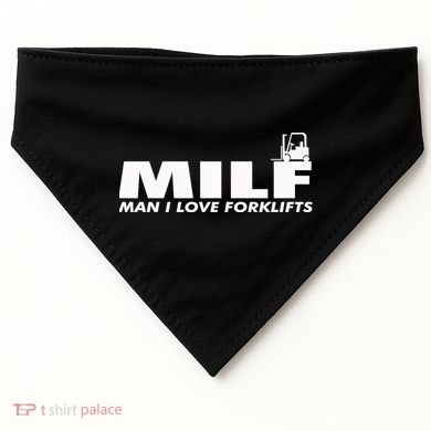 Man I Love Forklifts Gift USA-Made Doggie Bandana